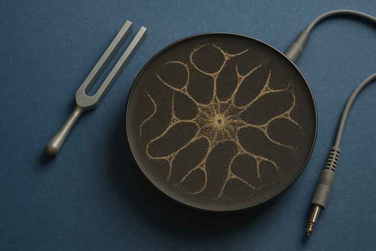 Cymatics patterns showing sound shaping matter